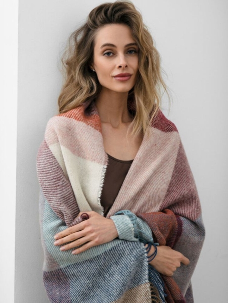 Плед Arequipa, голубой c красным