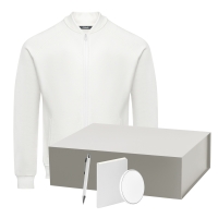 Набор с одеждой TORRES (толстовка, зарядное устройство, блокнот, ручка), белый/серебряный, M Набор с одеждой TORRES (толстовка, зарядное устройство, блокнот, ручка), белый/серебряный, M