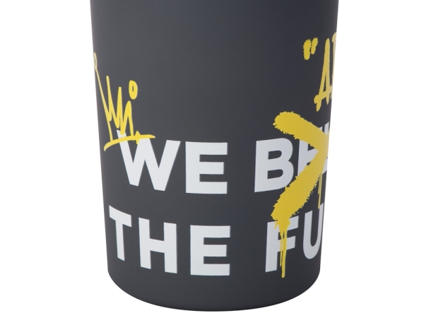 Герметичная термокружка на присоске "Kick", 350 мл, серый (уф печать круговая)