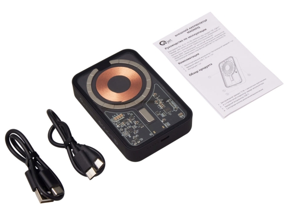 Беспроводной магнитный внешний аккумулятор с QC\PD «MagnifIQ», 10000 мАч, 15 Вт, черный