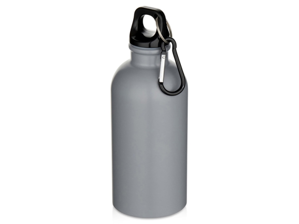 Oregon одностенная бутылка для воды с карабином, изготовленная из нержавеющей стали, сертифицированной по стандарту RCS, объемом 400 мл - Серый