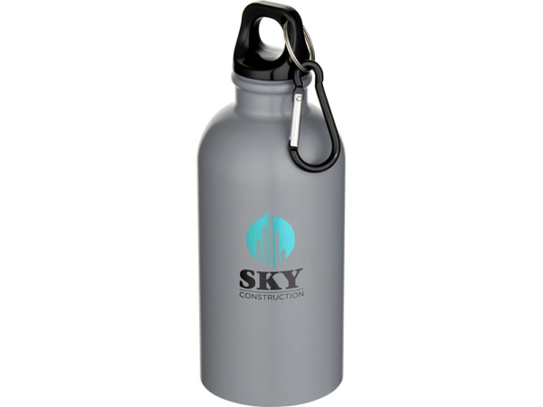 Oregon одностенная бутылка для воды с карабином, изготовленная из нержавеющей стали, сертифицированной по стандарту RCS, объемом 400 мл - Серый