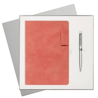 Подарочный набор Teolo, коралловый (ежедневник, ручка) Подарочный набор Teolo, коралловый (ежедневник, ручка)