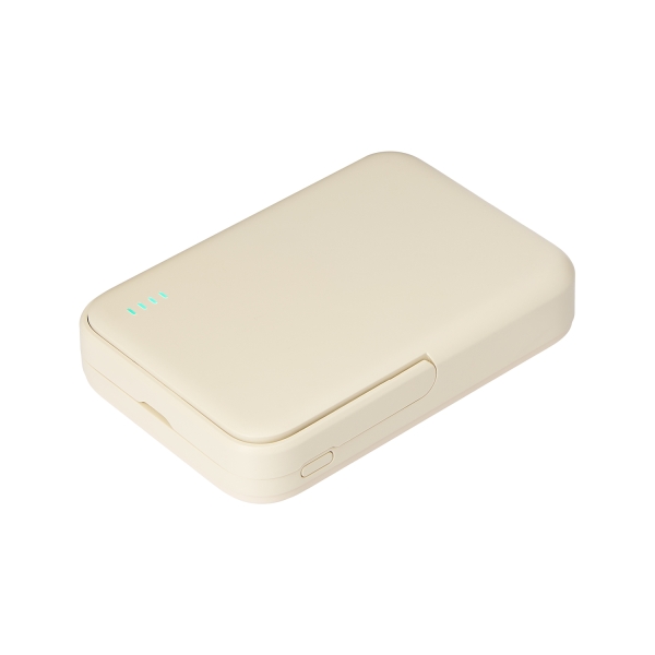 Внешний аккумулятор Union PD 10000mAh с функцией беспроводной зарядки 15W, бежевый