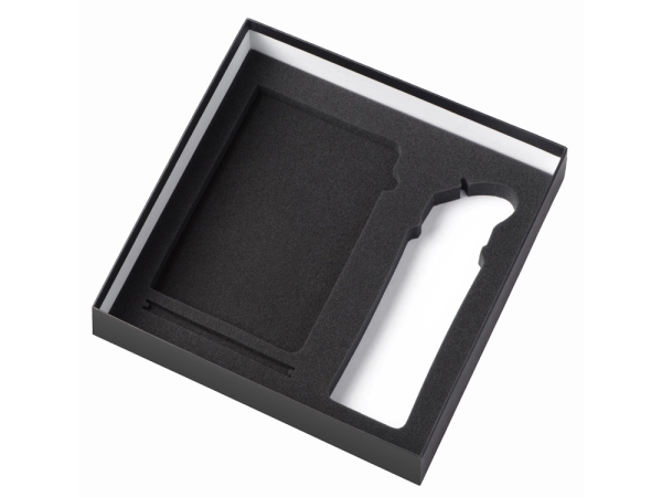 Подарочный набор с блокнотом С1, металлической ручкой и бутылкой для воды, темно-синий