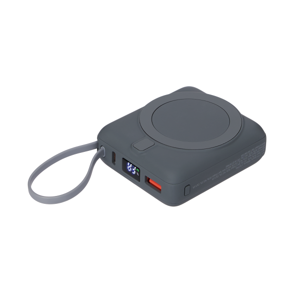 Внешний аккумулятор с подсветкой Ritter PD 10000mAh с функцией беспроводной зарядки 15W, серый