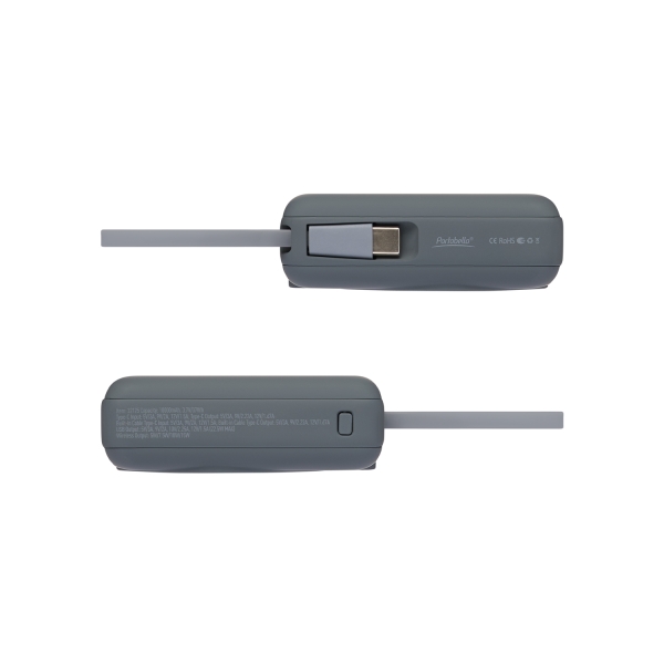 Внешний аккумулятор с подсветкой Ritter PD 10000mAh с функцией беспроводной зарядки 15W, серый