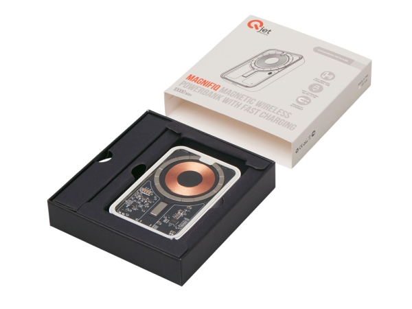 Беспроводной магнитный внешний аккумулятор с QC\PD «MagnifIQ», 10000 мАч, 15 Вт, белый