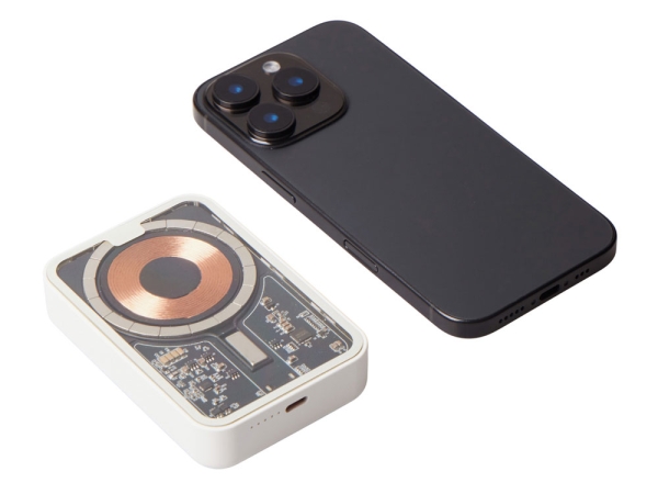 Беспроводной магнитный внешний аккумулятор с QC\PD «MagnifIQ», 10000 мАч, 15 Вт, белый