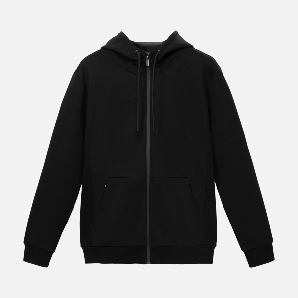 Толстовка на молнии с капюшоном MATEO черная, размер XXXL