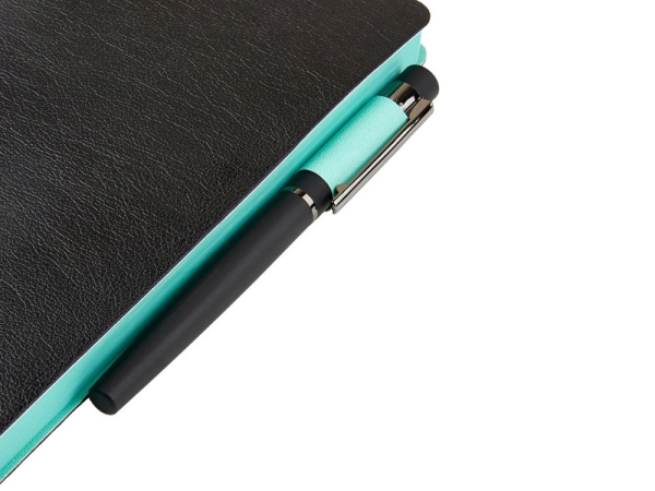 Ежедневник недатированный А5 "Boston", черный (бирюзовый обрез)