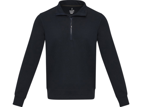Tin унисекс-свитер с молнией на четверть из переработанных материалов Aware™ - Темно - синий