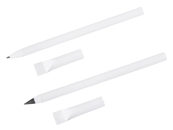 Набор из ручки и вечного карандаша из переработанной бумаги "Recycled Duo", белый