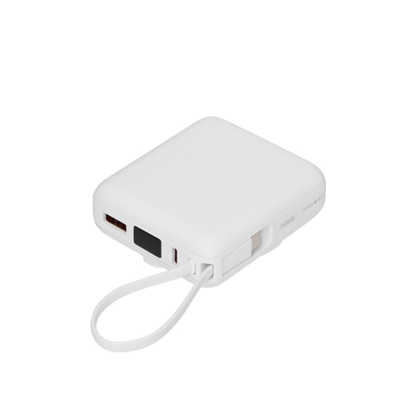 Внешний аккумулятор с подсветкой Ritter PD 10000mAh с функцией беспроводной зарядки 15W, белый