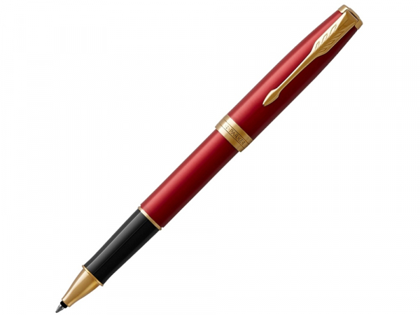 Ручка-роллер Parker Sonnet Red Intense GT, стержень: F, цвет чернил: black, в подарочной упаковке