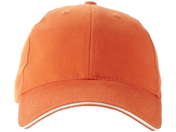 Бейсболка Challenge 6-ти панельная, оранжевый/натуральный