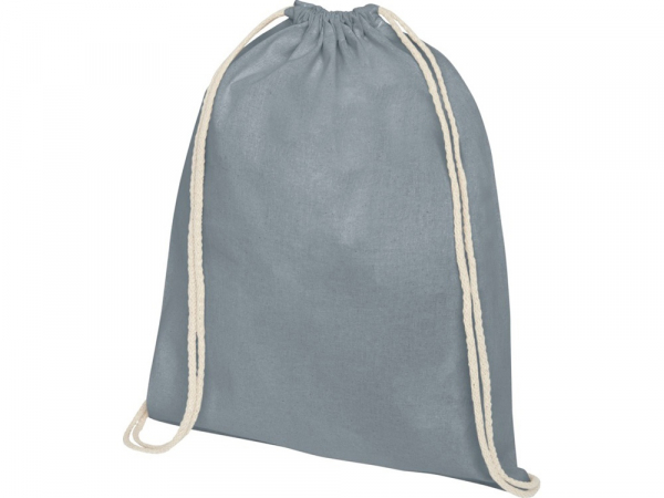 Рюкзак со шнурком Tenes из хлопка плотностью 140 г/м2, серый