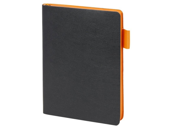 Ежедневник недатированный А5 "Boston", черный (оранжевый обрез)