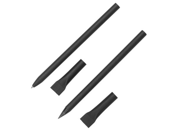 Набор из ручки и вечного карандаша из переработанной бумаги "Recycled Duo", черный