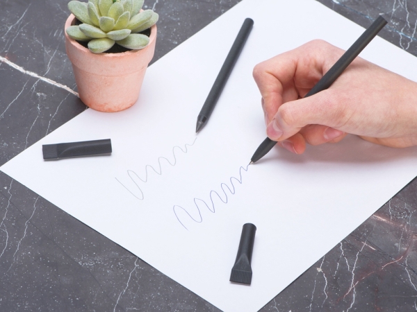 Набор из ручки и вечного карандаша из переработанной бумаги "Recycled Duo", черный