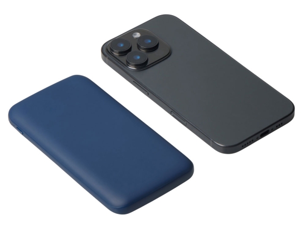 Набор из внешнего акуумулятора и универсального кабеля с подсветкой лого «Reserve LED», 10000mAh, темно-синий