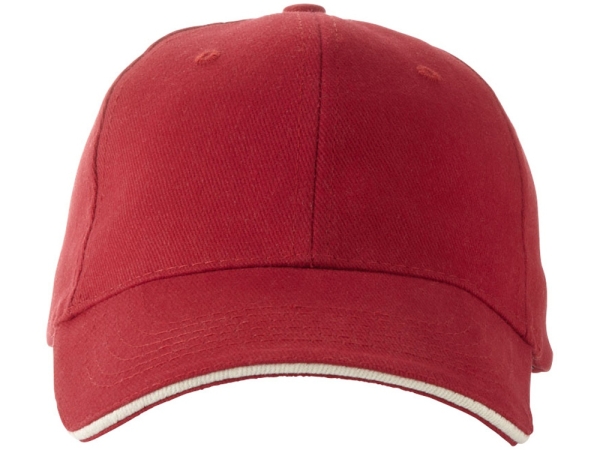 Бейсболка Challenge 6-ти панельная, красный/натуральный