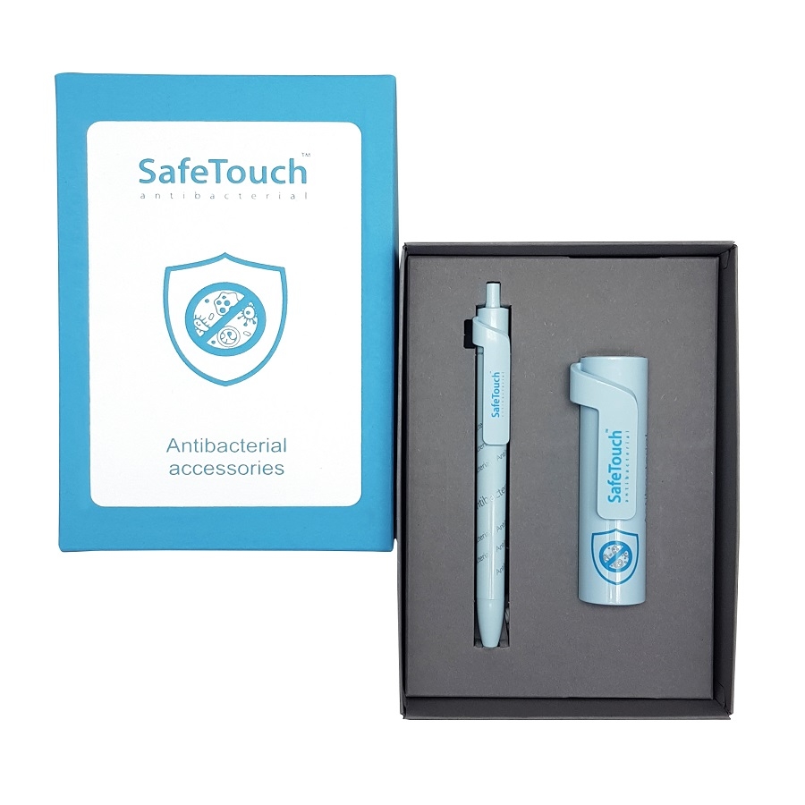 Набор FORTE SAFE TOUCH: аккумулятор, 3000мАh и ручка,серый/голубой с ...