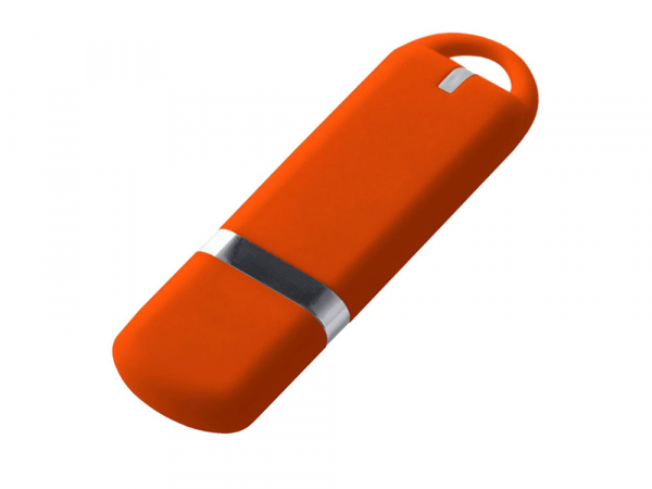 USB-флешка на 2 ГБ с покрытием soft-touch, оранжевый