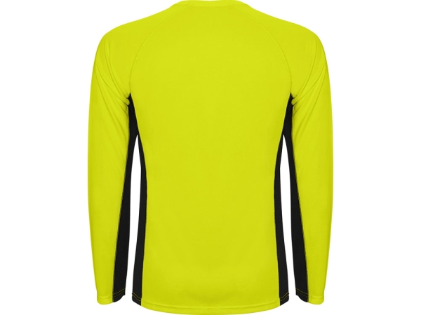 Футболка "Shanghai " мужская с длинным рукавом, неоновый желтый/черный