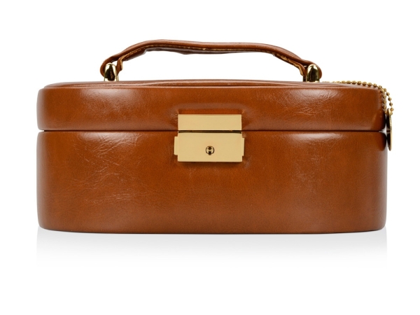 Шкатулка для драгоценностей с дорожным футляром, коричневый