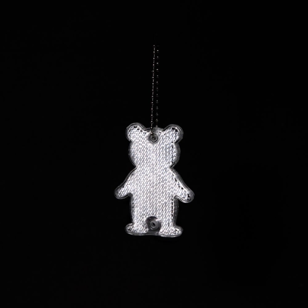 Пешеходный светоотражатель с цепочкой «Мишка», белый