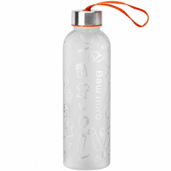 Бутылка для воды VERONA PET SOFT 550мл Белая с оранжевым 6262.07.05