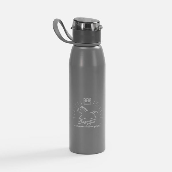 Бутылка для воды Billy Gym, матовая серая