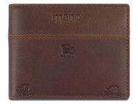 Портмоне Mano "Don Leon", натуральная кожа в коричневом цвете, 11 х 8,6 см