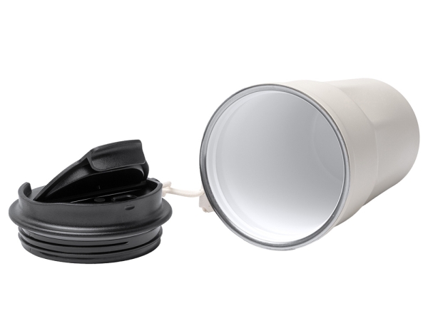 Термокружка KEURY из нержавеющей стали с двойными стенками и ручкой с керамической слоем, белый