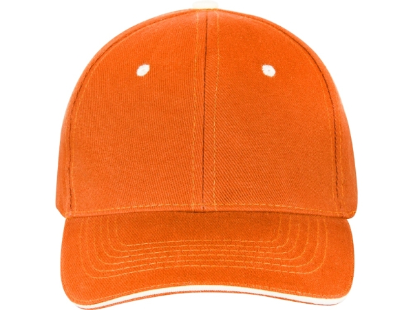 Бейсболка "New Castle" 6-ти панельная, оранжевый/белый