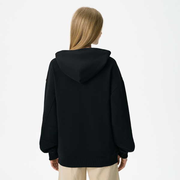 Худи оверсайз унисекс Фьюжн (Fusion), черный, размер XS/S