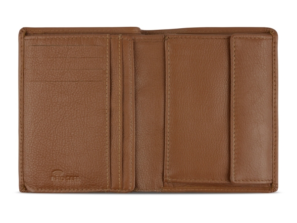 Портмоне BUGATTI Bomba, с защитой данных RFID, коньячного цвета, кожа/полиэстер, 10х2х12,5 см