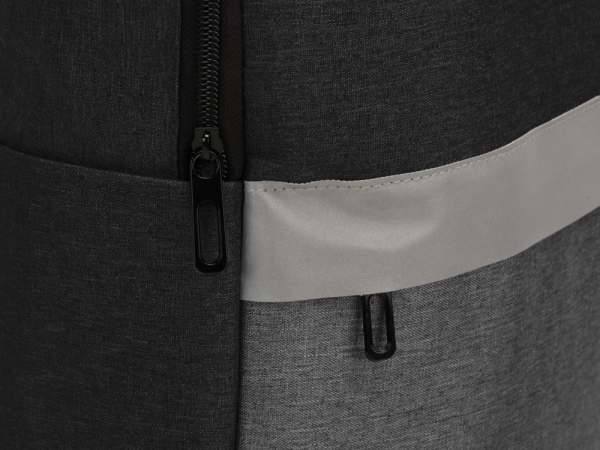 Рюкзак Merit со светоотражающей полосой и отделением для ноутбука 15.6'', темно-серый/черный