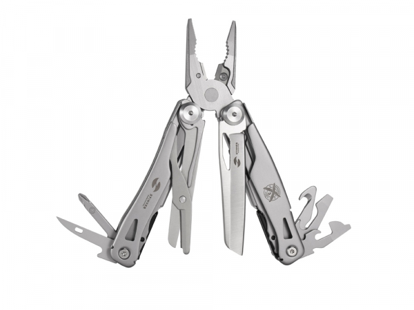 Мультитул Stinger, 106 мм, 15 функций, сталь, серебристый, в комплекте нейлоновый чехол