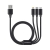 Дата-кабель 3 в 1: micro USB, USB-C, Ligthning, алюминий, 1.2м, черный, Deppa