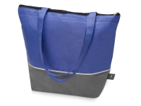 Сумка-холодильник Reviver с длинными ручками из нетканого переработанного материала RPET, синий/серый Сумка-холодильник Reviver с длинными ручками из нетканого переработанного материала RPET, синий/серый
