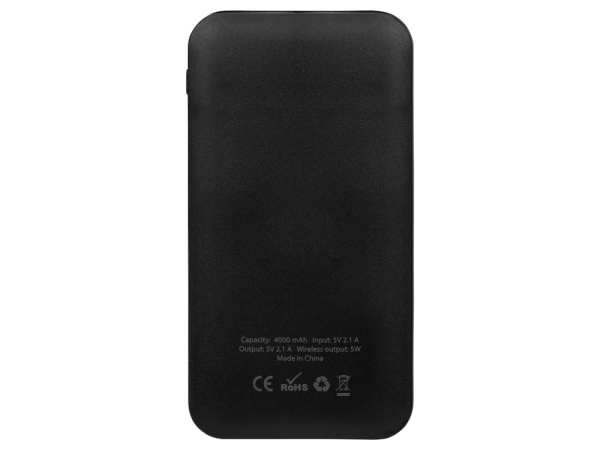Портативное беспроводное зарядное устройство «Impulse», 4000 mAh, черный