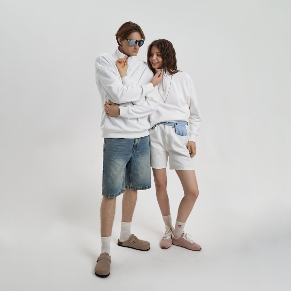 Толстовка на молнии унисекс Флоу (Flow), белая, размер 5XL/6XL