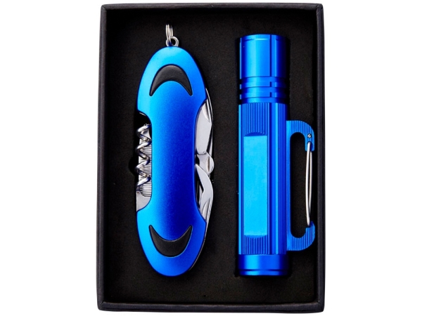 Подарочный набор Ranger с фонариком и ножом, синий