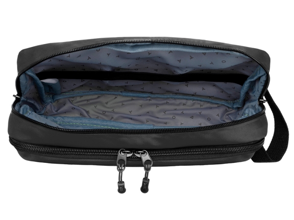 Несессер TORBER Mobi, черный, полиэстер 900D с PU покрытием, 27 х 18 х 6 см