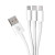 Дата-кабель 3 в 1: micro USB, USB-C, Ligthning, 1.2м, белый, Deppa