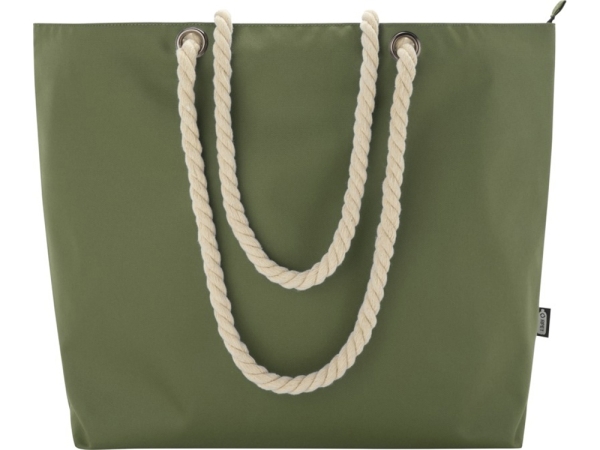 Panama пляжная эко-сумка-холодильник из переработанного материала, с ручками-шнурками 23L, оливковый