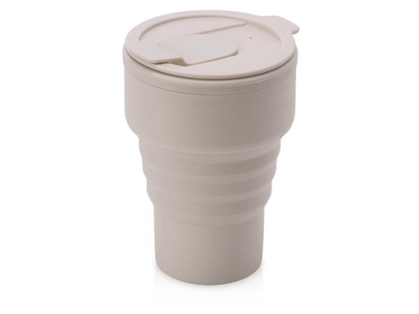 Силиконовый складной стакан "GoCup", бежевый