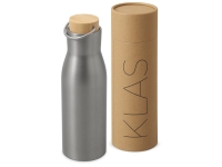 Вакуумная термобутылка с бамбуковой крышкой «Klas», 500 мл, серебристый Вакуумная термобутылка с бамбуковой крышкой «Klas», 500 мл, серебристый